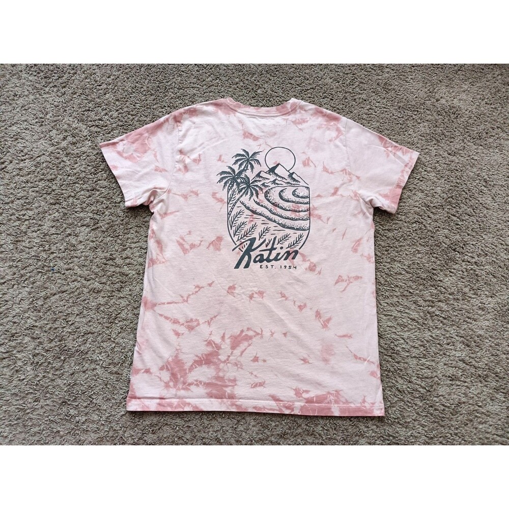 Katin T-Shirt Men's Size Small Graphic Print Pink Tie Dye Short Sleeve